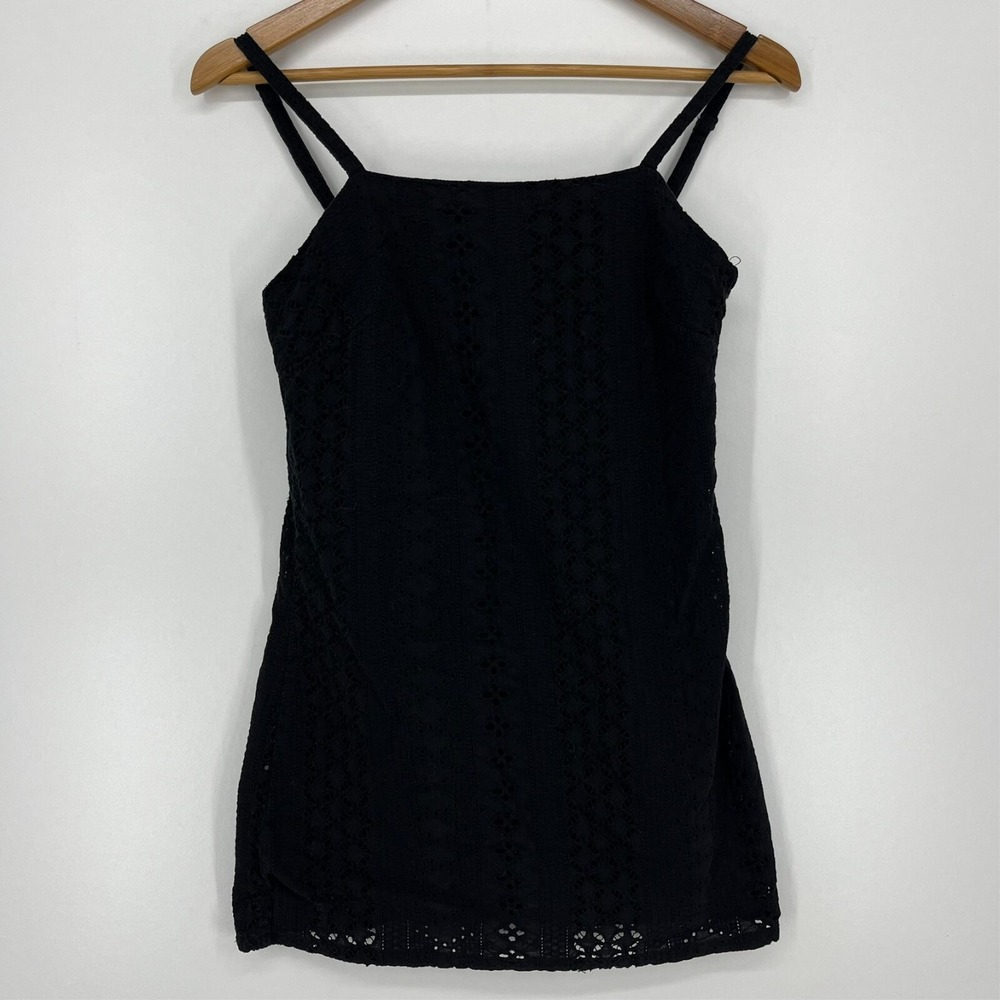 Sanctuary Womens Black Eyelet Embroidered Mini Dress Size 2 Double Strap